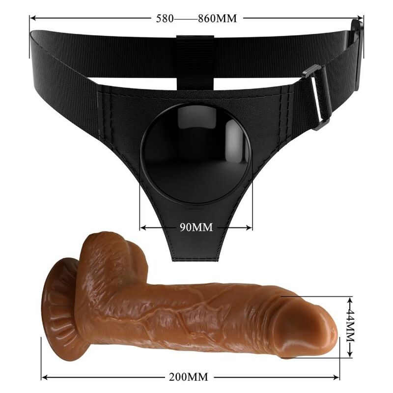 PRETTY LOVE Harness Briefs med Dildo Micheal 20 cm Svart