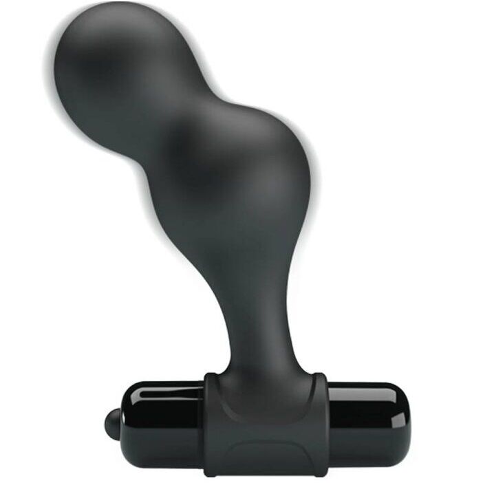 MR PLAY svart silikon vibrator analplugg