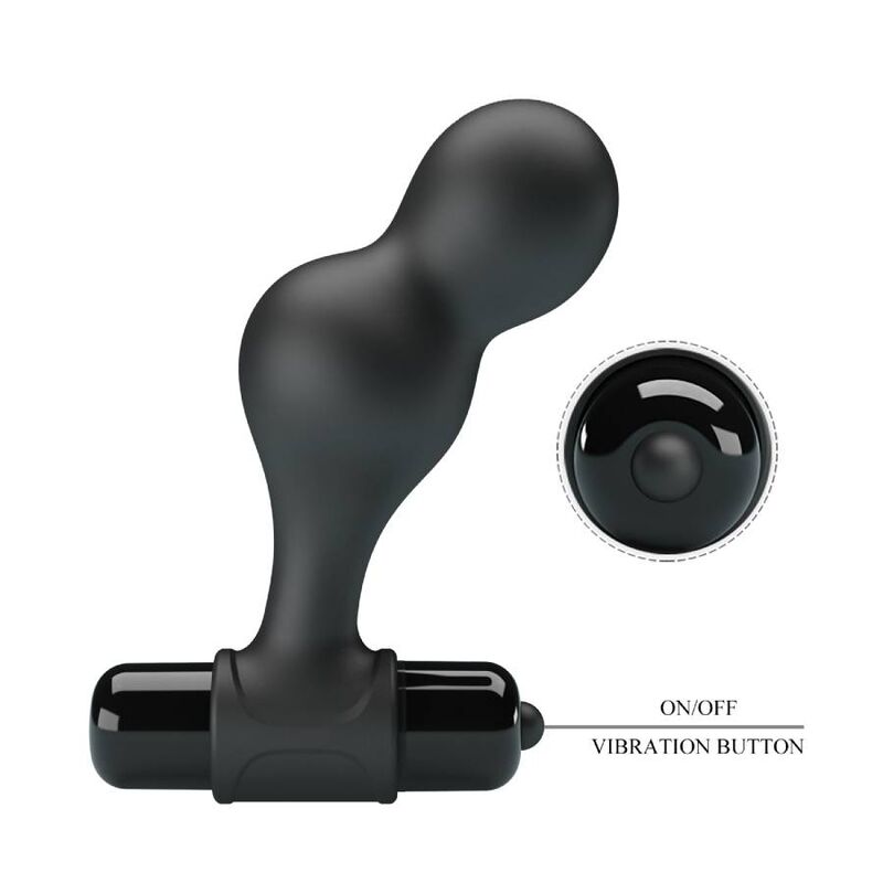 MR PLAY svart silikon vibrator analplugg