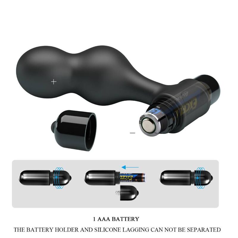 MR PLAY svart silikon vibrator analplugg