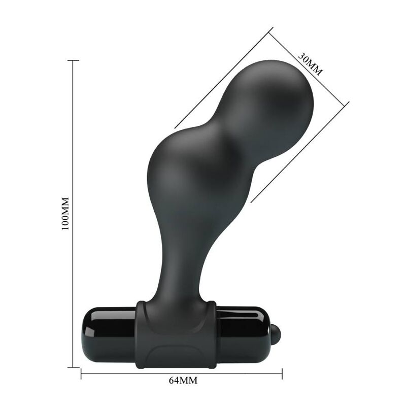 MR PLAY svart silikon vibrator analplugg