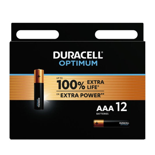 Duracell Optimum 200 AAA alkaliska batterier 12-pack