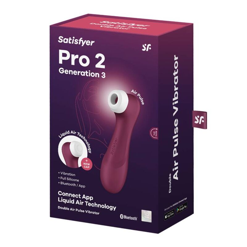 Satisfyer Pro 2 Generation 3 vinröd med Bluetooth och app