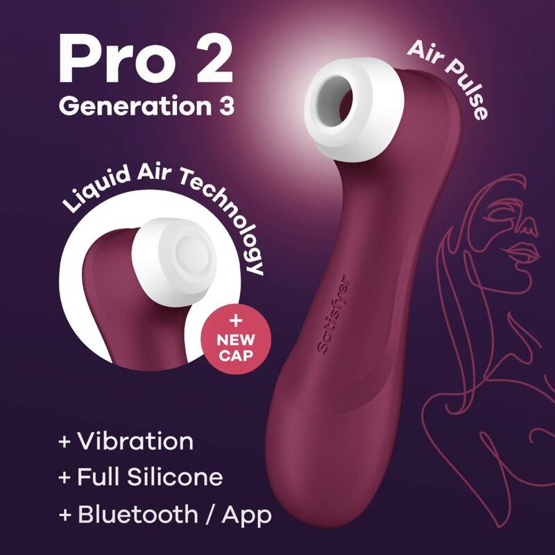 Satisfyer Pro 2 Generation 3 vinröd med Bluetooth och app