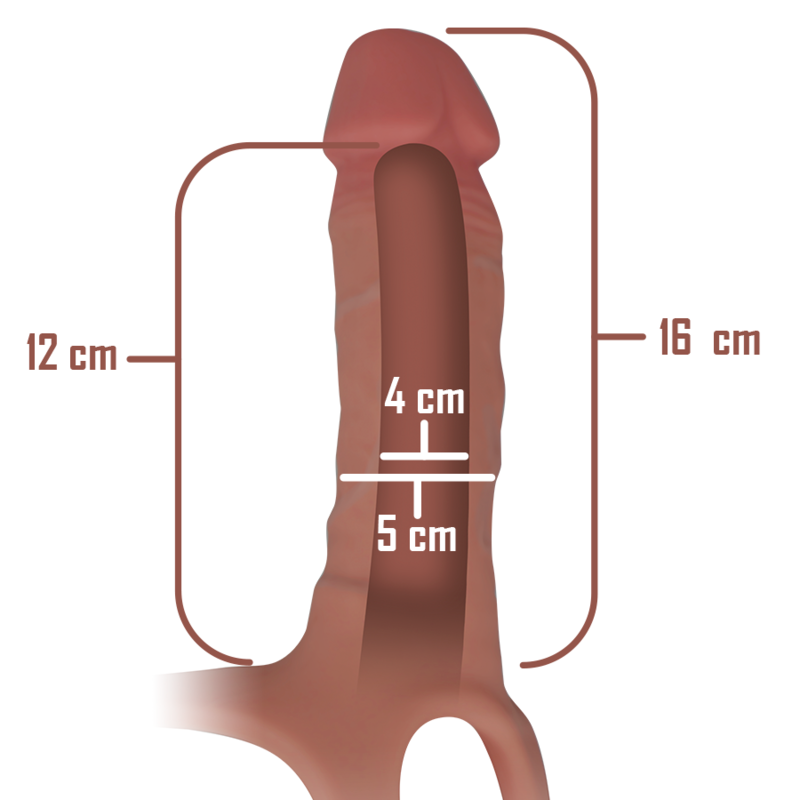 INTENSE - HOLLOW HARNESS MED SILIKON DILDO 16 X 3,5 CM