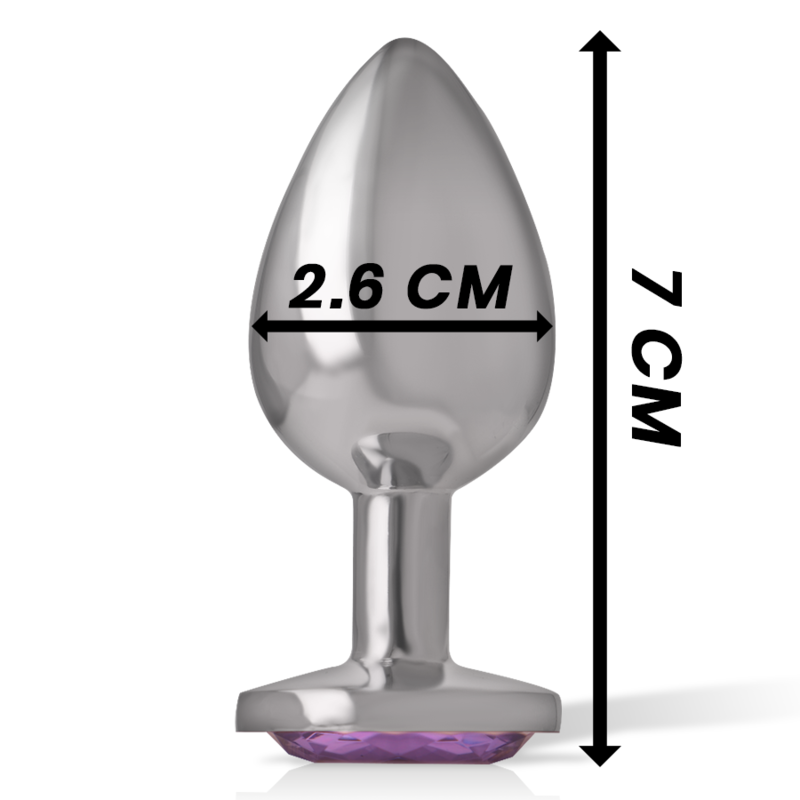 INTENSE - Aluminium Metal Anal Plug med Violett Kristall Storlek S