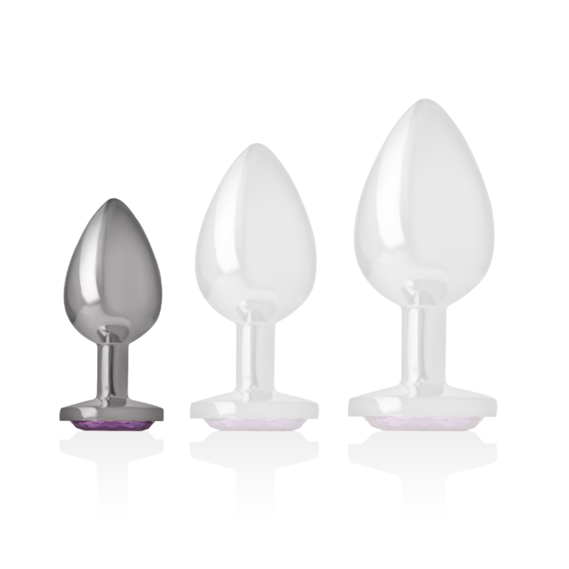 INTENSE - Aluminium Metal Anal Plug med Violett Kristall Storlek S