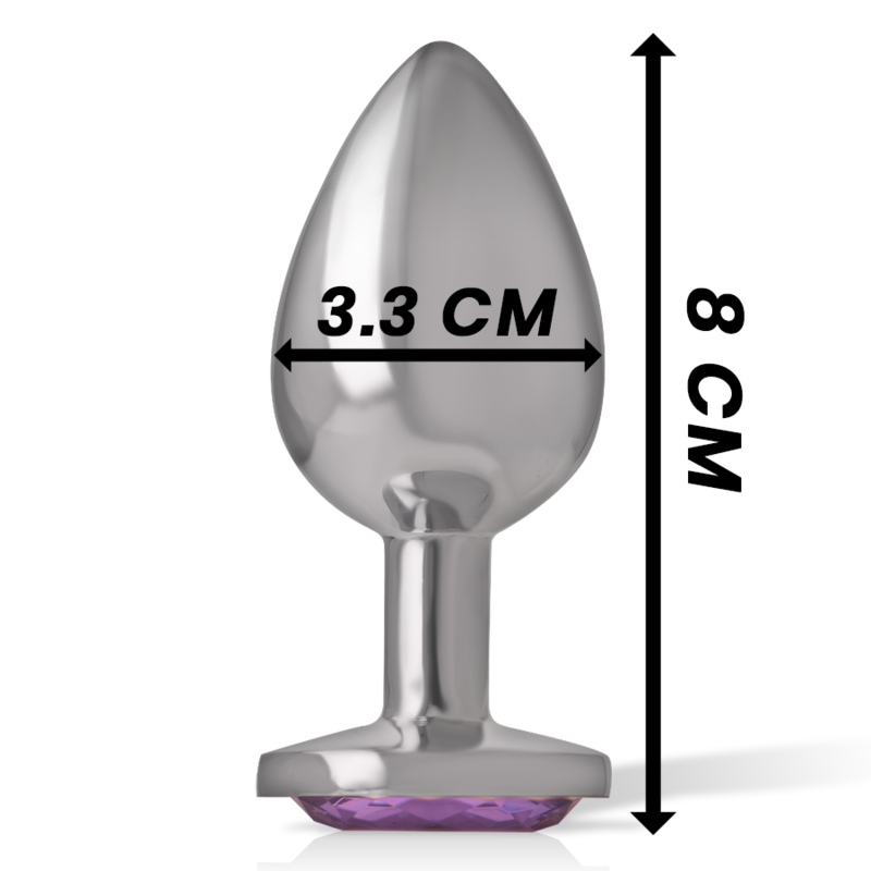 INTENSE - Aluminium Metal Anal Plug med Violett Kristall Storlek M
