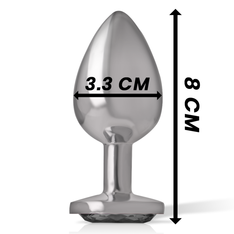 INTENSE Aluminium Metal Anal Plug med svart glas, storlek M