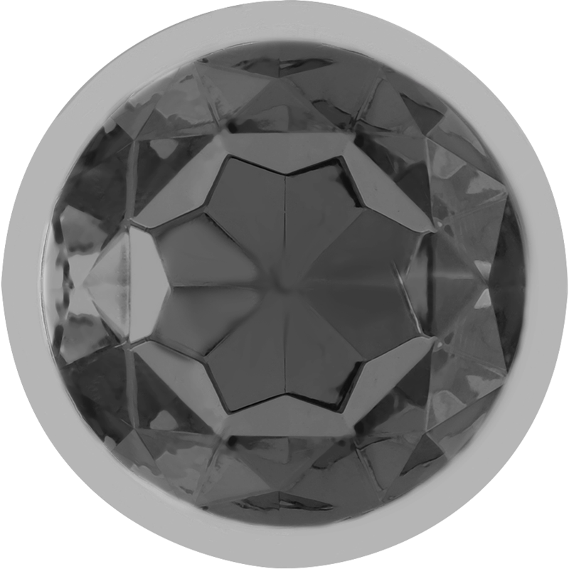 Intense aluminium analplugg med svart glas, storlek L