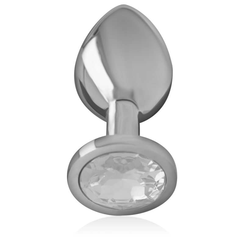 Aluminium analplugg med silverkristall, storlek M