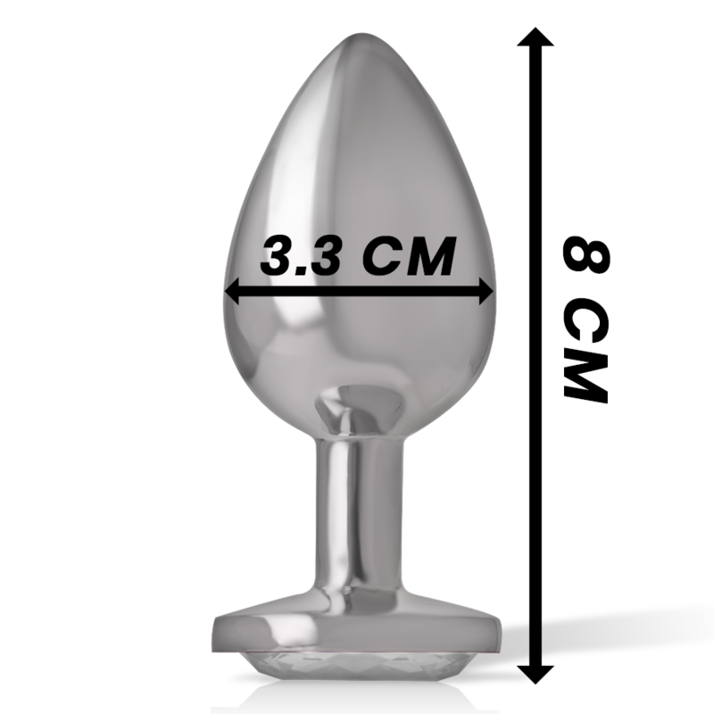 Aluminium analplugg med silverkristall, storlek M