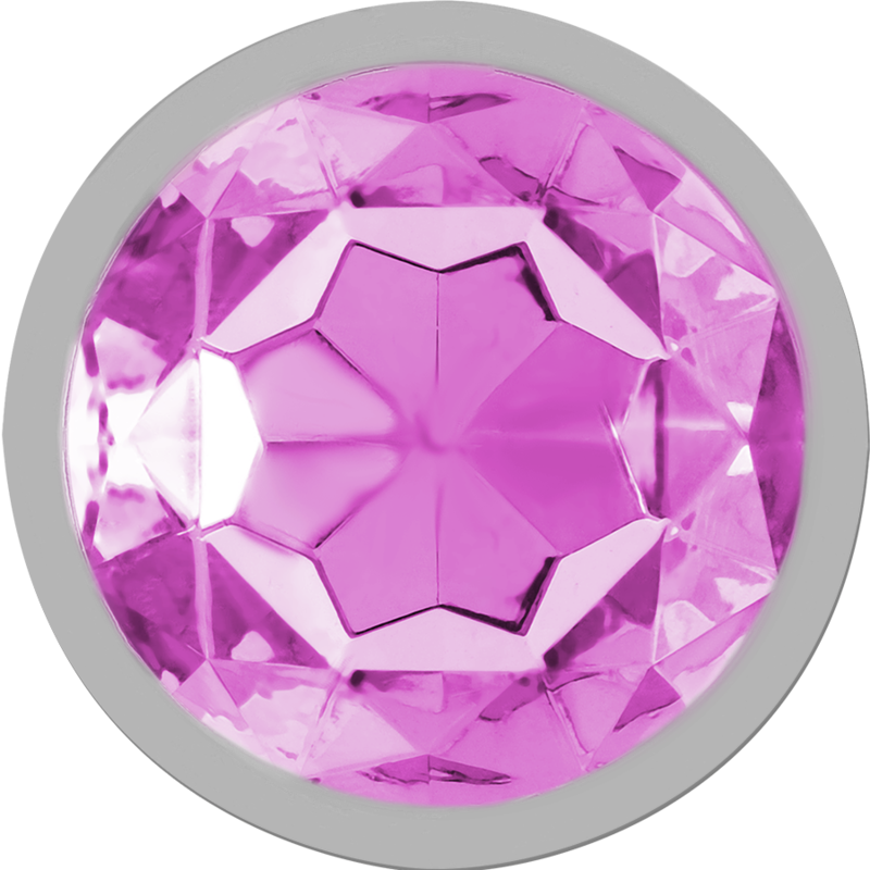 INTENSE - ANALPLUGG I ALUMINIUM MED ROSA KRISTALL STORLEK S