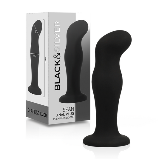 BLACK&SILVER - SEAN PLUG ANAL PREMIUM SILIKON SVART