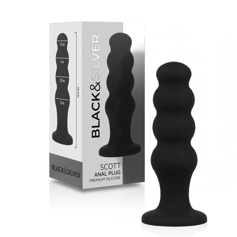 BLACK&SILVER - SCOTT PREMIUM SILIKON ANALPLUGG SVART