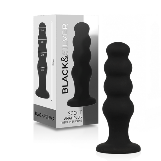 BLACK&SILVER - SCOTT PREMIUM SILIKON ANALPLUGG SVART