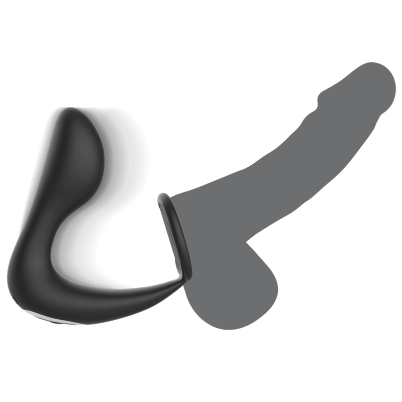 BLACK&SILVER - Fjärrstyrd analmassager i silikon svart