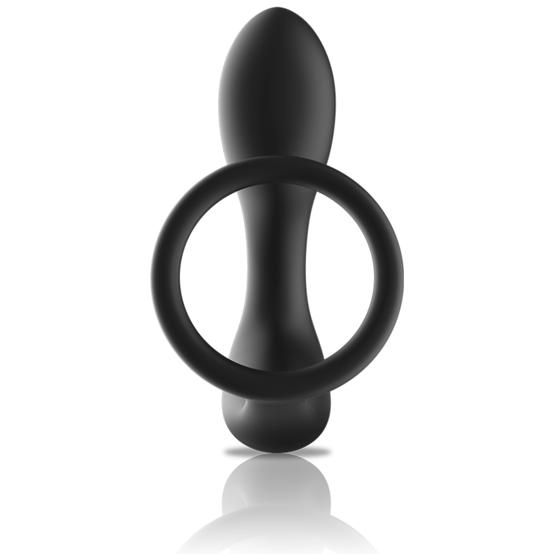 BLACK&SILVER - Fjärrstyrd analmassager i silikon svart