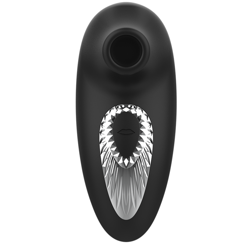 Black&Silver Drake Deluxe sugvibrator i svart silikon