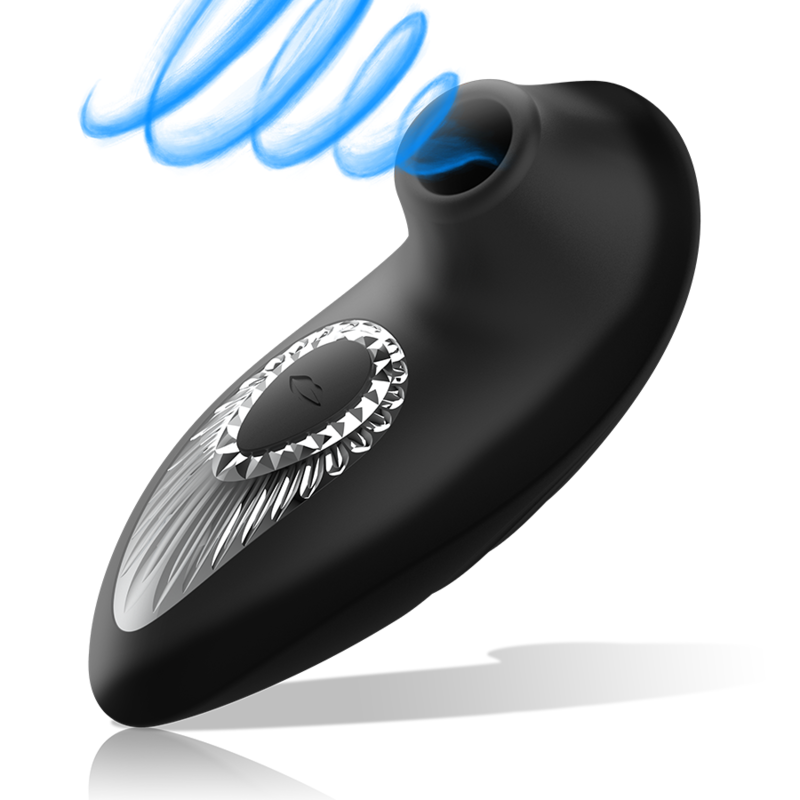 Black&Silver Drake Deluxe sugvibrator i svart silikon