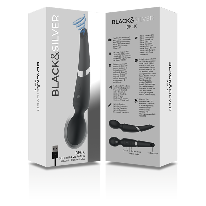 BLACK&SILVER Beck sugstav och massager 2 i 1 i silikon