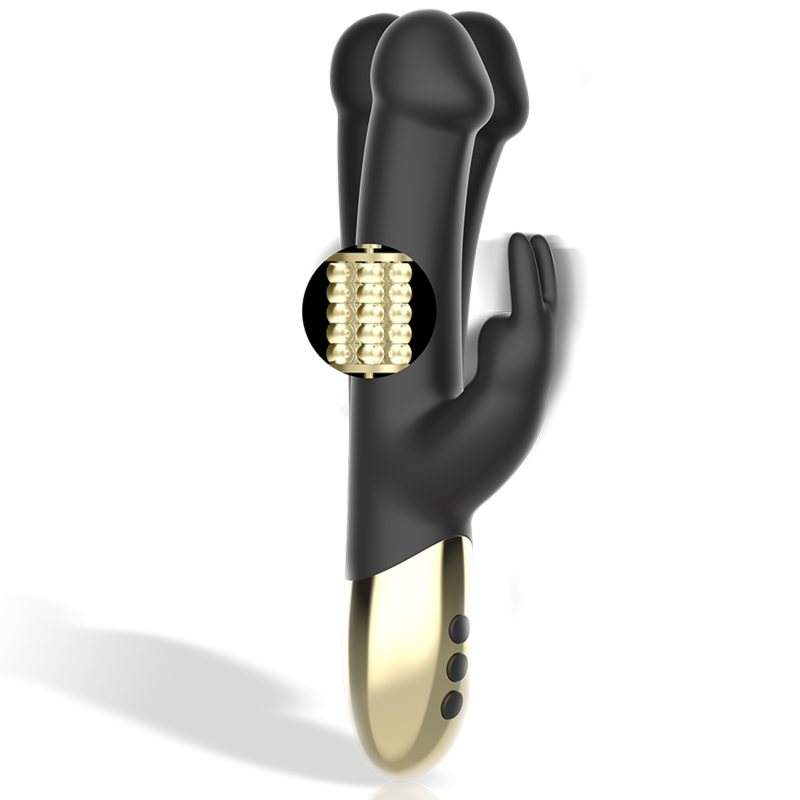 IBIZA Roterande Rabbit Vibrator i svart och guld