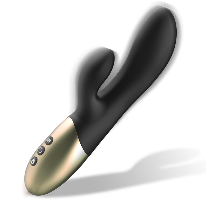 IBIZA värmande kanin vibrator i svart och guld