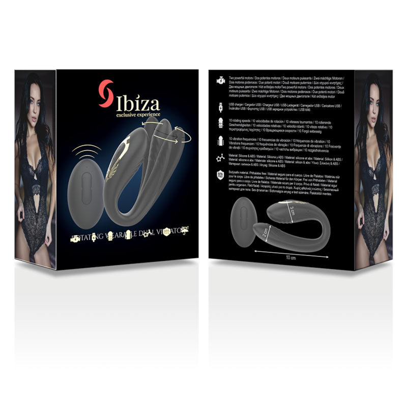 IBIZA roterande dubbelvibrator med fjärrkontroll