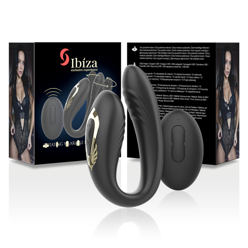 IBIZA roterande dubbelvibrator med fjärrkontroll