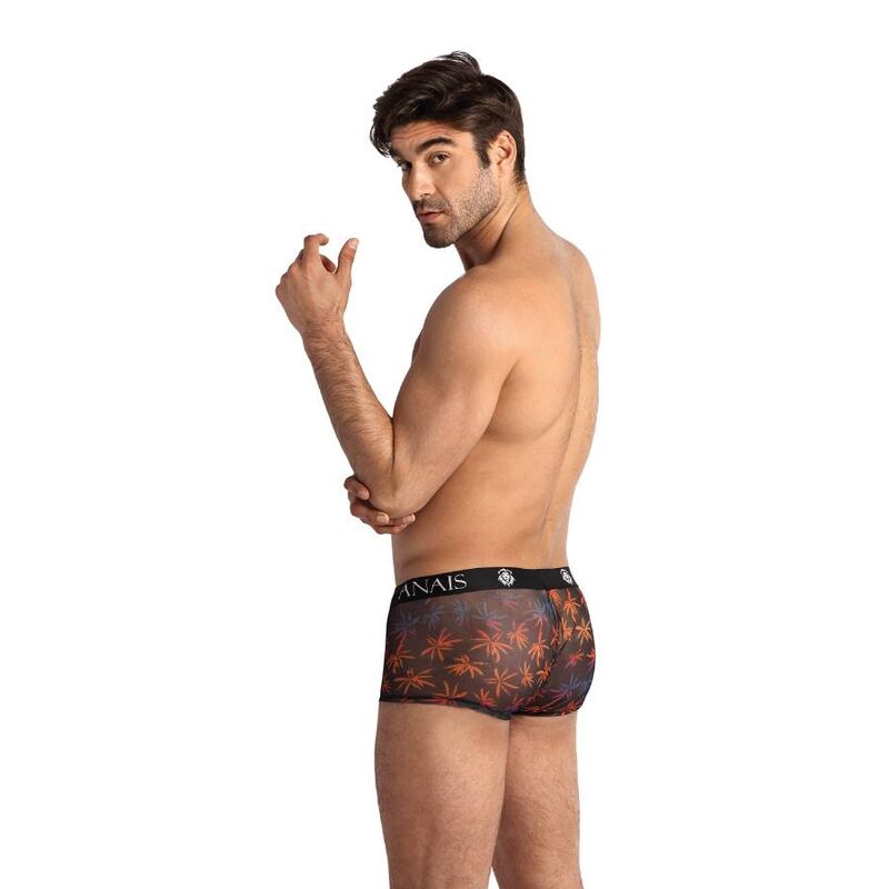 ANAIS MEN Chill Boxer S i svart tulle med färgglada tryck