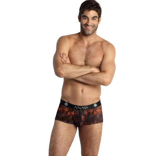 ANAIS MEN Chill Boxer S i svart tulle med färgglada tryck