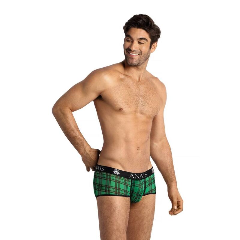 ANAIS MEN MAGIC BRIEF XL med grön och svart rutigt mönster