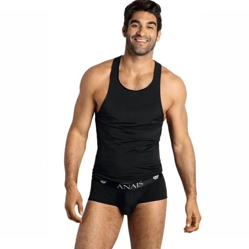 ANAIS MEN Petrol Top L i svart mikrofiber