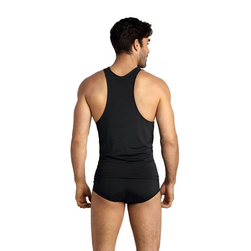 ANAIS MEN Petrol Top L i svart mikrofiber
