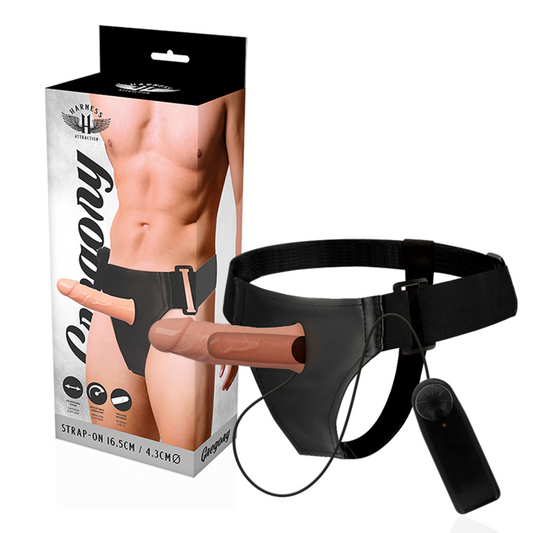 HARNESS ATTRACTION - GREGORY HOLLOW RNES MED VIBRATOR 16,5 CM -O- 4,3 CM