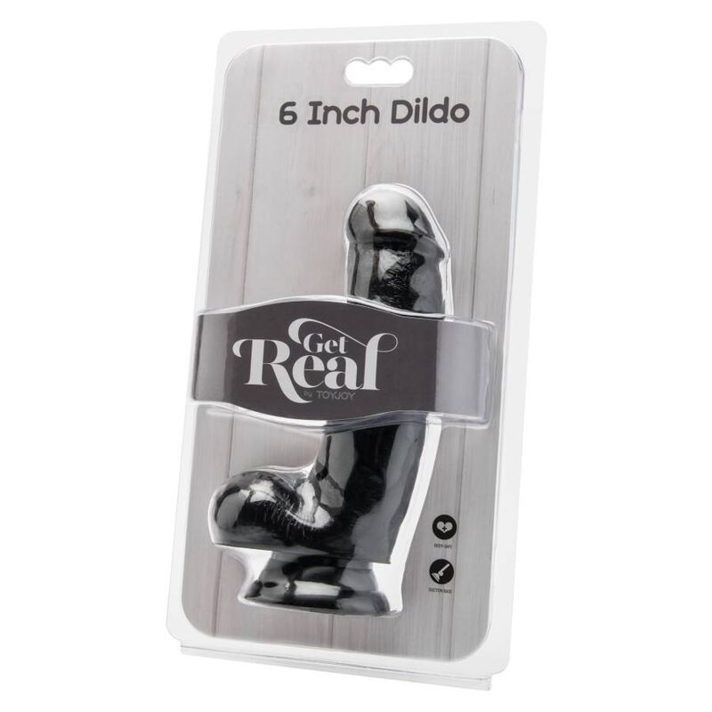 Get Real dildo 12 cm med bollar i svart