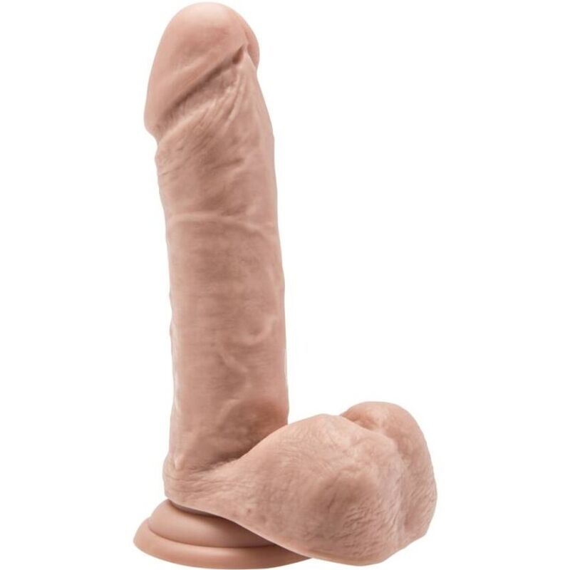 Get Real dildo 18 cm med bollar i hudfärg