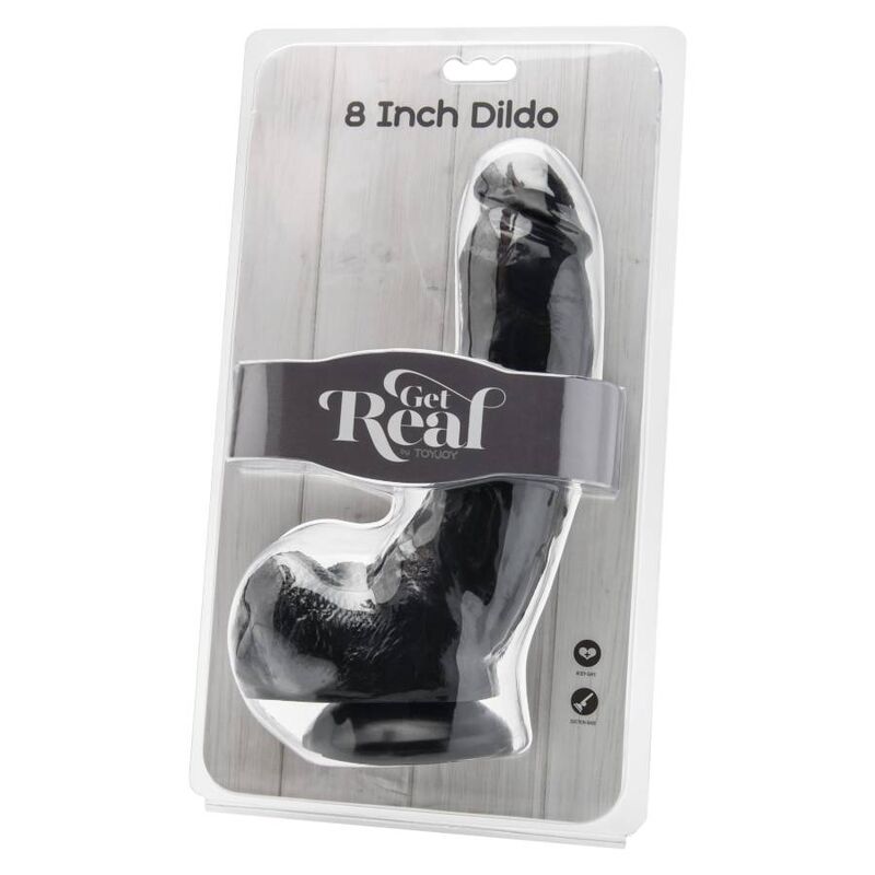Get Real dildo 20,5 cm med bollar i svart