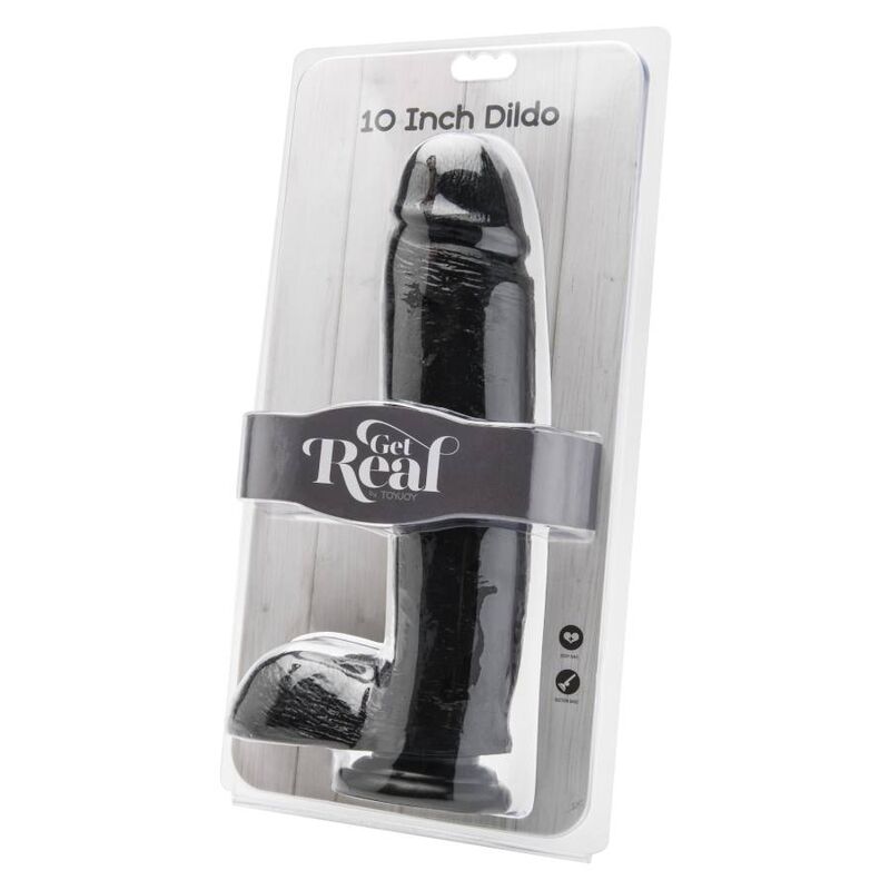 GET REAL - DILDO 25,5 CM MED BOLLAR SVART