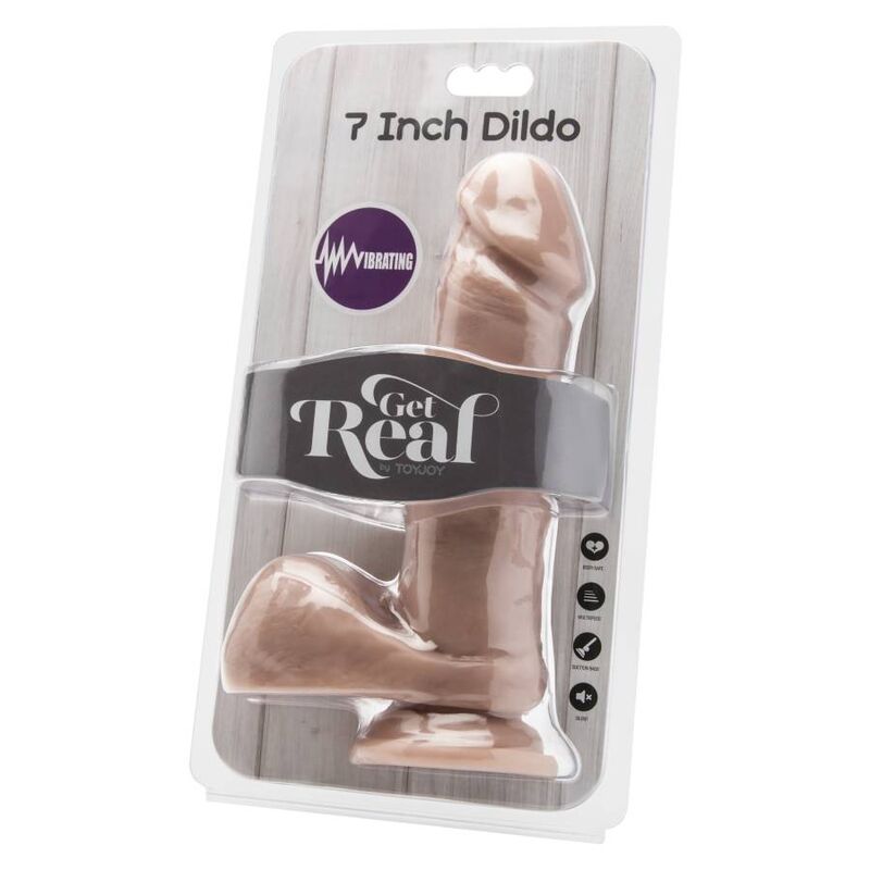 Get Real Dildo 18 cm med bollar och vibratorhud