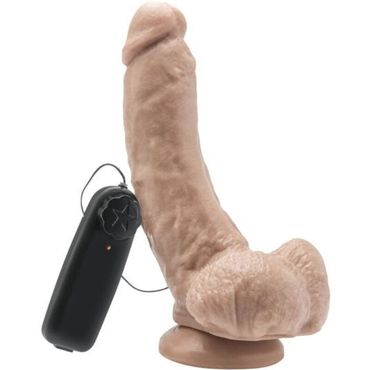 Get Real dildo 20,5 cm med bollar och vibrator