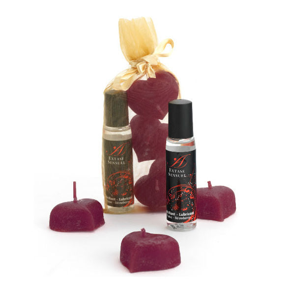 Extase Sensual Silk Nights kit med doftljus och lubrikationsgel