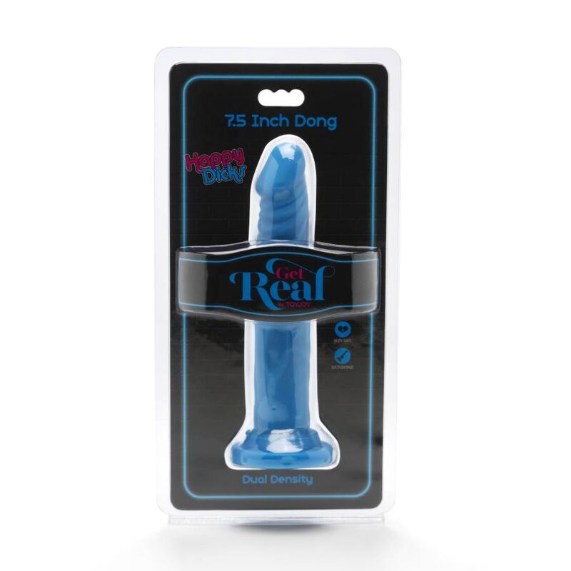 GET REAL - HAPPY DICKS DONG 19 CM BLÅ