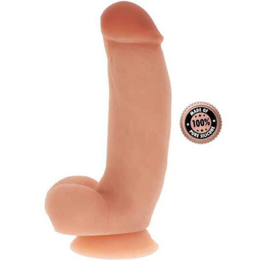 GET REAL - SILIKON DILDO 18 CM MED BOLLAR HUDFÄRGAD