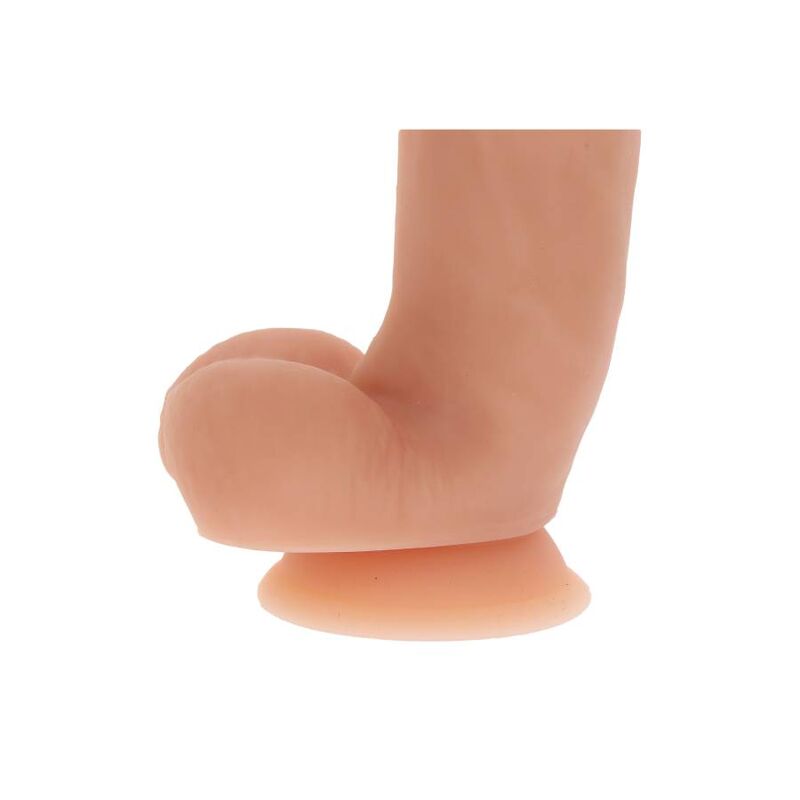 GET REAL - SILIKON DILDO 18 CM MED BOLLAR HUDFÄRGAD