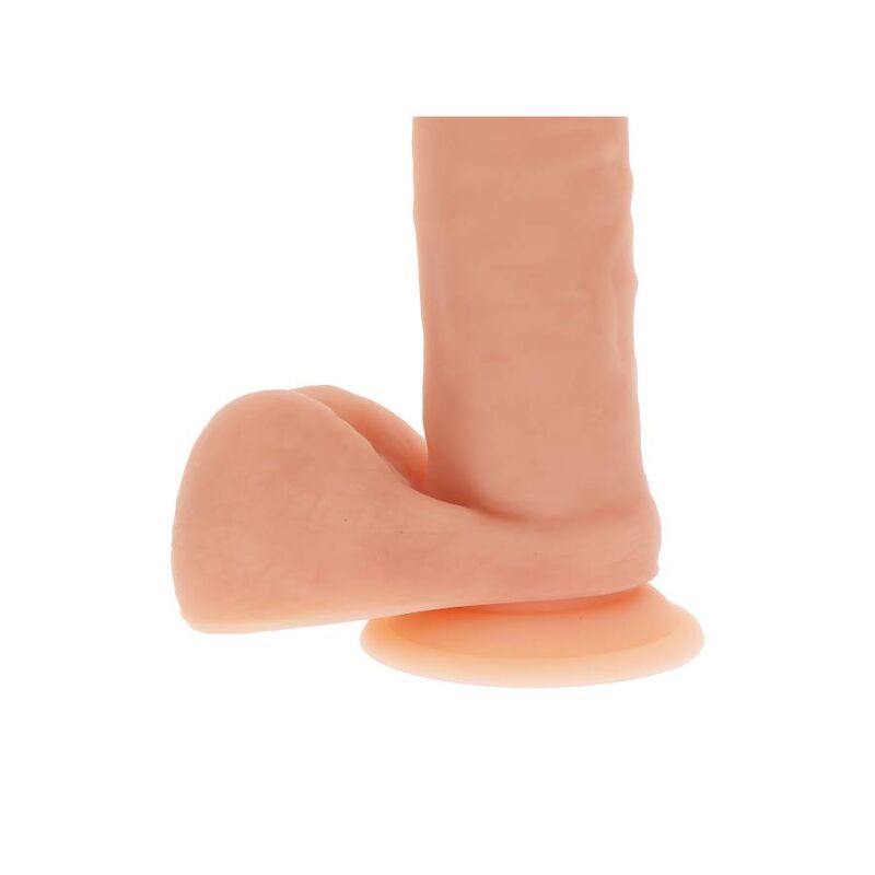 GET REAL - SILIKONDILDO 20,5 CM MED BOLLAR HUDFÄRG
