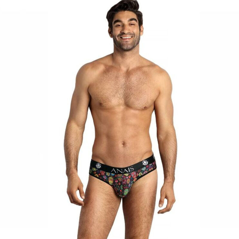 ANAIS MEN Mexico Slip M, sexiga herrbriefs med blommor och döskallar