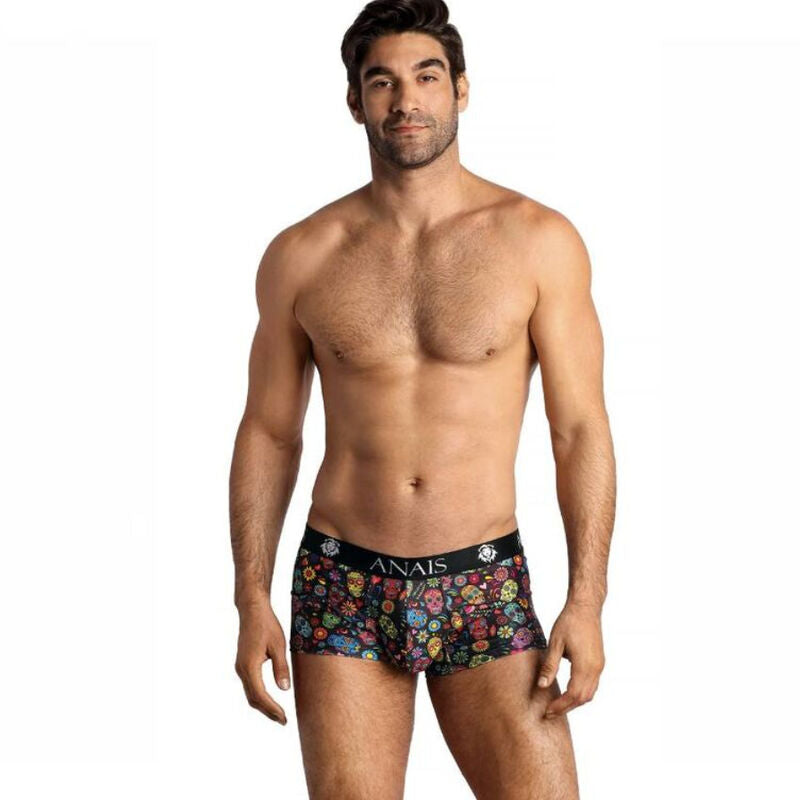 ANAIS MEN Mexico Boxer S med blommor och döskallar