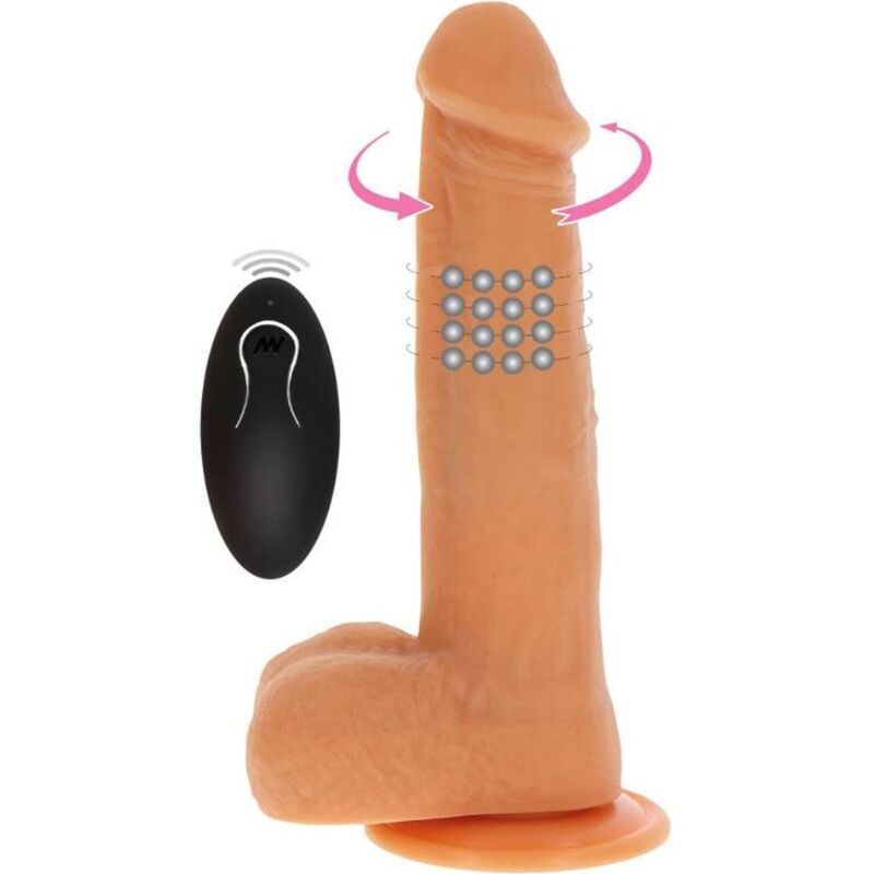 Dildo med roterande kulor och vibrationer från GET REAL