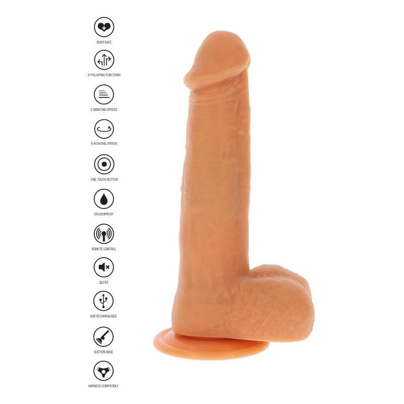 Dildo med roterande kulor och vibrationer från GET REAL